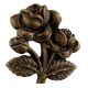 Antique Rose With Branch Iron Dresser Knob